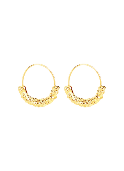 Nancy Nugget 18K Gold Plated Hoop Earrings – Statement Jewelry for Women in Hong Kong