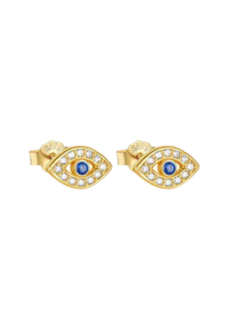 Petite Eye Stud Earrings – 18K Gold Plated 925 Sterling Silver – Minimalist Protective Jewelry Hong Kong
