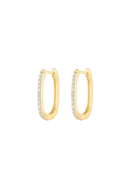 Chic square zirconia huggies in 18K gold-plated 925 sterling silver. A timeless blend of sparkle and elegance, perfect for any occasion in Hong Kong.