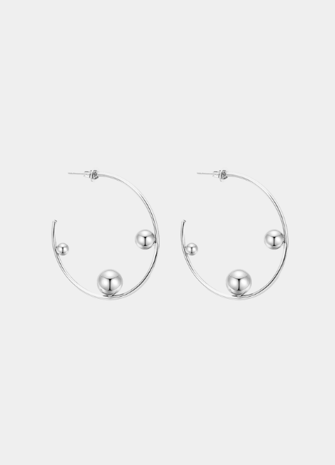 Terra Hoop Earrings in Silver Plated Stainless Steel—sleek, timeless, and perfect for effortless everyday style in Hong Kong.