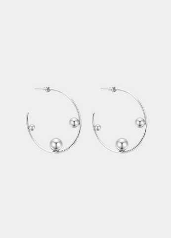 Terra Hoop Earrings in Silver Plated Stainless Steel—sleek, timeless, and perfect for effortless everyday style in Hong Kong.