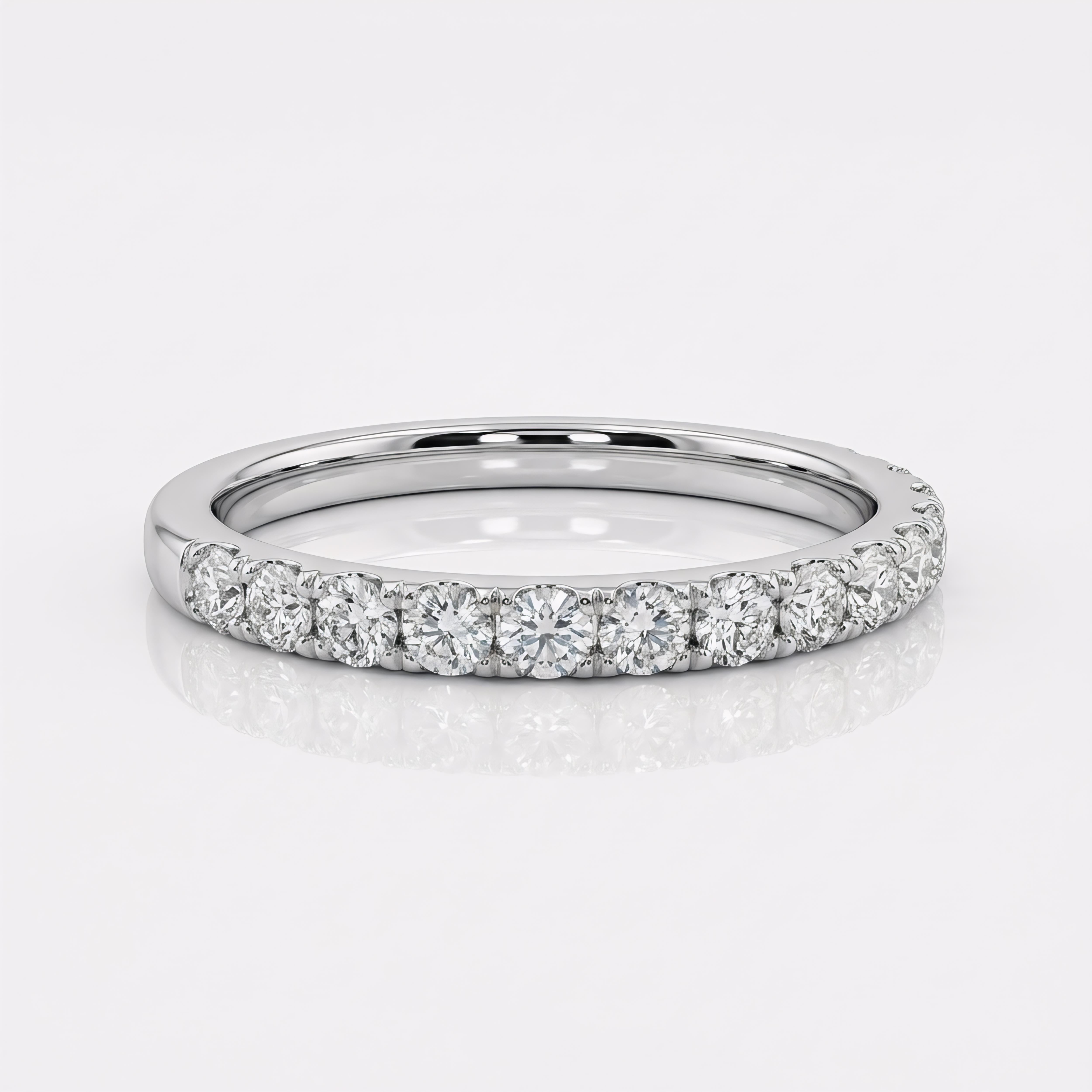 Lab Grown Diamond Ring | Half Eternity Band | 0.24CT | D-G | VS | 10K Solid White Gold