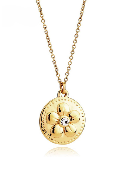 Fia Flower Necklace – 18K Gold Plated Dainty Floral Pendant for Women in Hong Kong
