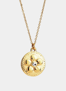 Fia Flower Necklace in 18K Gold Plated finish, delicate floral design jewelry by The Sockist