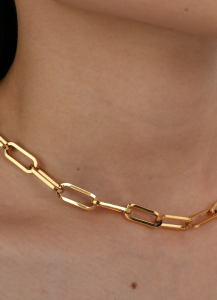 link necklace hk, gold chain necklace hong kong, frances necklace hk, 18k gold plated chain, stainless steel necklace for women, everyday gold necklace hk, layering chain hk, modern jewelry hong kong
