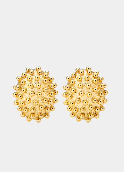 Gisella Urchin Earrings – 18K Gold Plated Textured Statement Jewelry for Women in Hong Kong