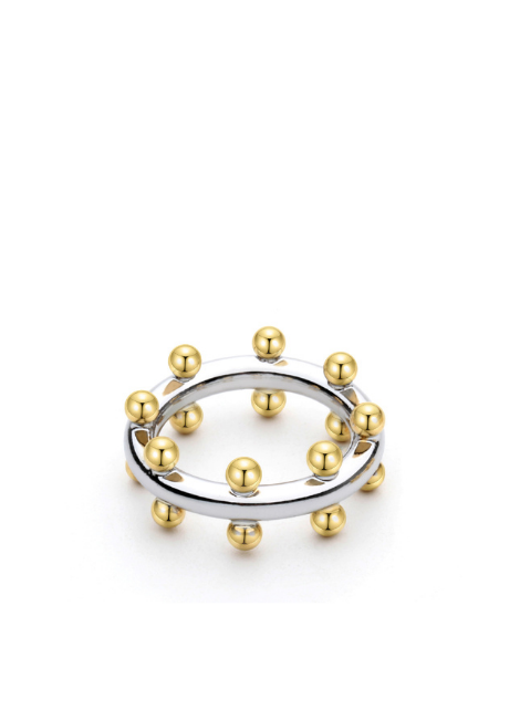 Ring | Gloria Golden Drops | Two Tone | 18K Gold Plated