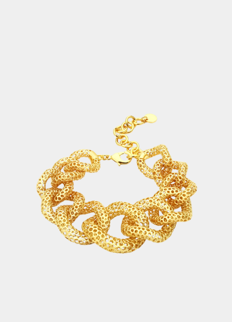 Ida Hollow Bold Bracelet – 18K Gold Plated Modern Statement Jewelry for Women in Hong Kong
