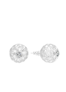 Earrings | Iris Hollow Orb | Silver Plated