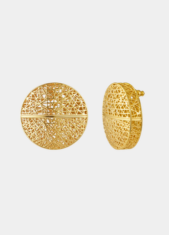 Isla Hollow Earrings – 18K Gold Plated Sculptural Hoops for Women in Hong Kong