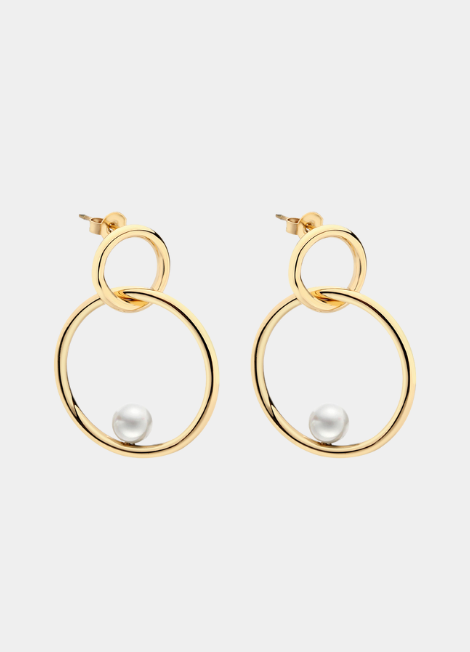 Juniper Pearl Earrings – 18K Gold Plated Sterling Silver Classic Jewelry for Women in Hong Kong