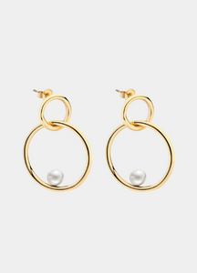 Juniper Pearl Earrings – 18K Gold Plated Sterling Silver Classic Jewelry for Women in Hong Kong