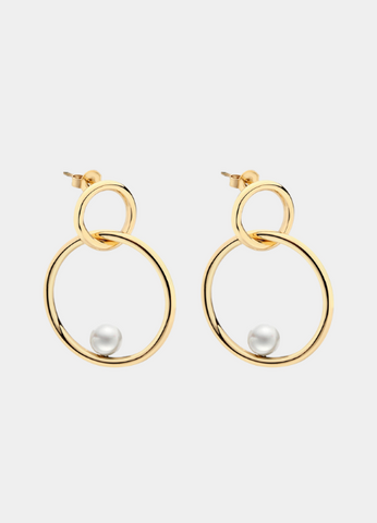 Juniper Pearl Earrings – 18K Gold Plated Sterling Silver Classic Jewelry for Women in Hong Kong