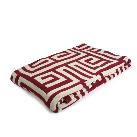 Knitted Throw | Dark Red