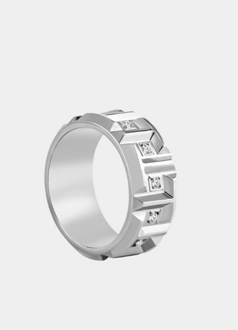 London Band Ring – Silver Plated Zirconia Stackable Ring for Women in Hong Kong