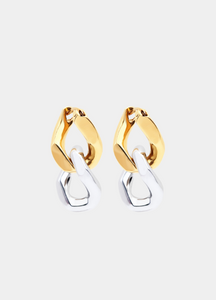 Margot Chain Earrings blend silver & gold tones in a sleek, modern drop design—perfect for bold, fashion-forward women in Hong Kong.