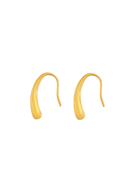 Mini Waterdrop Dangle Earrings – 18K Gold Plated Stainless Steel | Elegant Drop Earrings for Women in Hong Kong