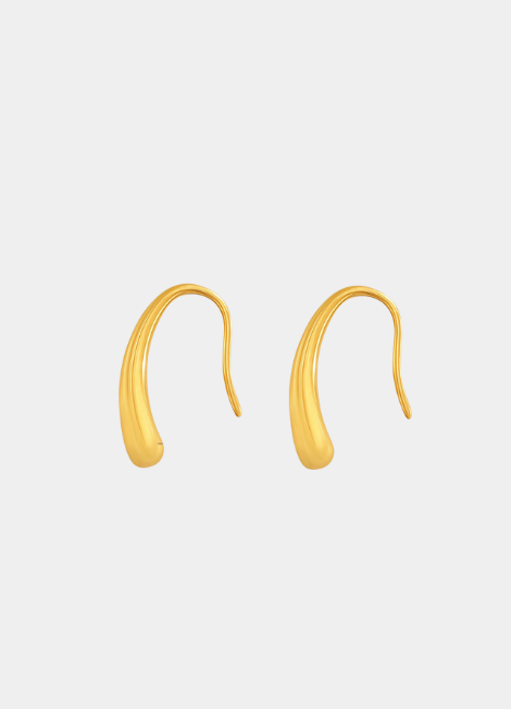 Mini Waterdrop Dangle Earrings – 18K Gold Plated Stainless Steel | Elegant Drop Earrings for Women in Hong Kong