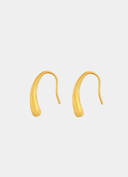 Mini Waterdrop Dangle Earrings – 18K Gold Plated Stainless Steel | Elegant Drop Earrings for Women in Hong Kong