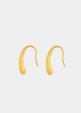 Mini Waterdrop Dangle Earrings – 18K Gold Plated Stainless Steel | Elegant Drop Earrings for Women in Hong Kong