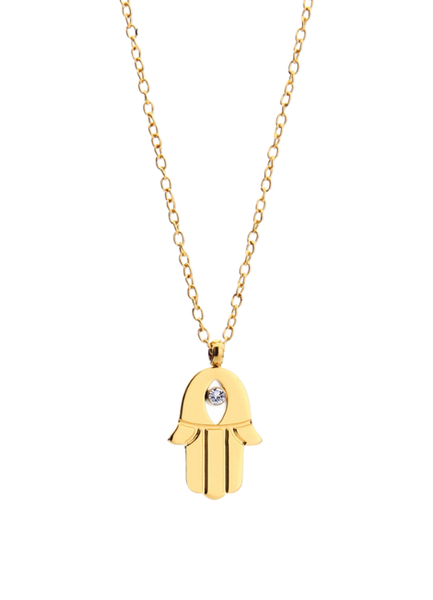 Miriam Hand Necklace – 18K Gold Plated Stainless Steel | Symbolic Pendant for Women in Hong Kong

