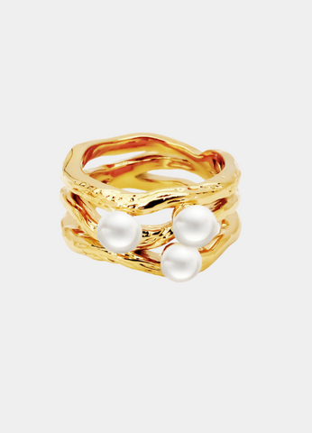 Monica Pearl Ring – 18K Gold Plated | Timeless Elegance for Women in Hong Kong