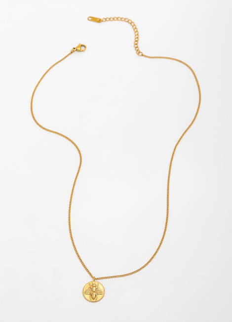 Necklace | Bee Pendant | 18K Gold Plated