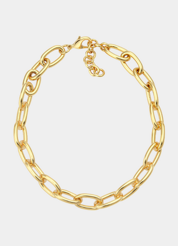 Make a bold statement with the Chunky Choker Necklace, crafted with a modern silhouette and finished in luxurious 18K gold plating. Designed to sit elegantly on the neckline, this necklace brings a high-fashion edge to everyday wear.