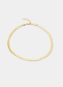 18K gold plated snake necklace, sleek chain design