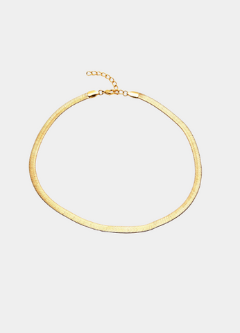 18K gold plated snake necklace, sleek chain design
