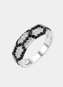Ring | Zebra Chunky | White Black | Cubic Zirconia