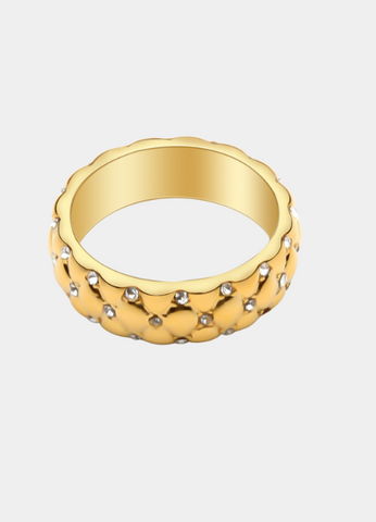 Ollie Ring – 18K Gold Plated Square Zirconia Ring for Women in Hong Kong