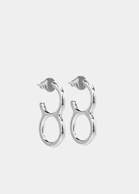 Chic Paloma earrings with a sleek silver plated finish, perfect for adding a touch of elegance to everyday or formal outfits.