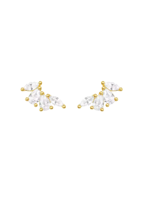 Minimal yet elegant — petite zirconia stud earrings in 18K gold plated 925 sterling silver. Perfect for daily wear or layering in Hong Kong.