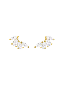 Minimal yet elegant — petite zirconia stud earrings in 18K gold plated 925 sterling silver. Perfect for daily wear or layering in Hong Kong.