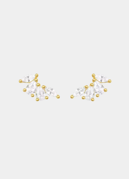 Petite Zirconia Stud Earrings – 18K Gold Plated 925 Sterling Silver – Minimalist Women’s Jewelry Hong Kong