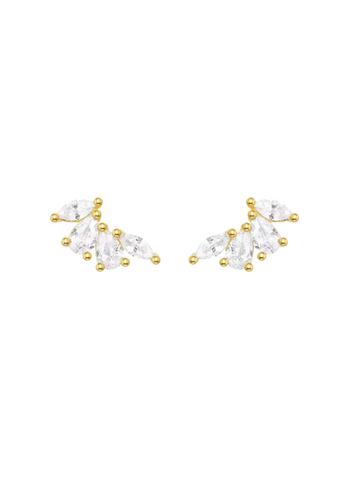 Minimal yet elegant — petite zirconia stud earrings in 18K gold plated 925 sterling silver. Perfect for daily wear or layering in Hong Kong.