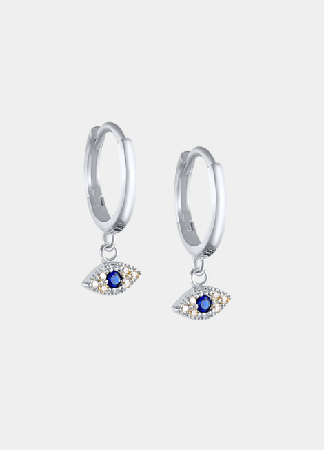Protecting Eye Huggie Earrings – 18K Gold Plated 925 Sterling Silver with Zirconia | Evil Eye Jewelry for Women in Hong Kong