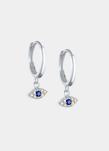 Protecting Eye Huggie Earrings – 18K Gold Plated 925 Sterling Silver with Zirconia | Evil Eye Jewelry for Women in Hong Kong