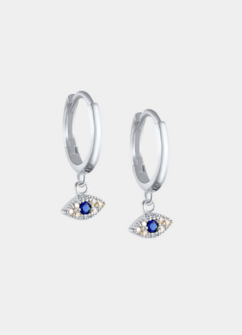 Protecting Eye Huggie Earrings – 18K Gold Plated 925 Sterling Silver with Zirconia | Evil Eye Jewelry for Women in Hong Kong