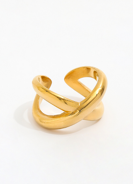 Ring | Olivia Open Chunky Cross | 18K Gold Plated