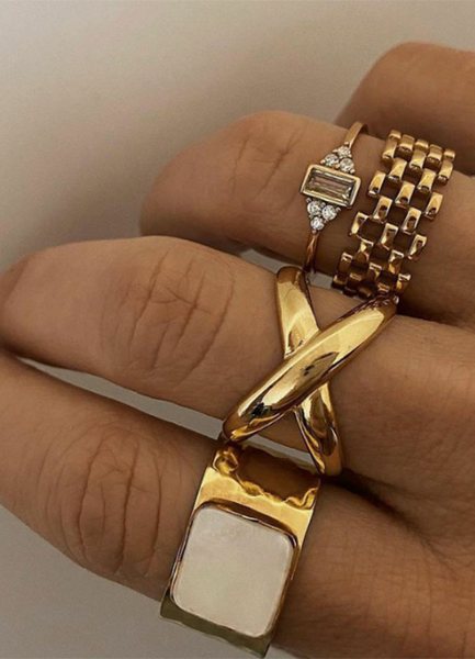 Ring | Olivia Open Chunky Cross | 18K Gold Plated