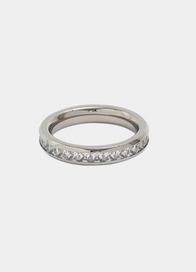 Beatrice Baguette stainless steel 4mm minimalist ring.
