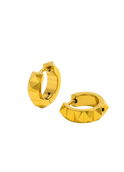 rivets earrings hk, gold huggies hong kong, edgy earrings hk, minimalist hoops hk, gold plated earrings for women, fashion earrings hong kong, gift for her hk
