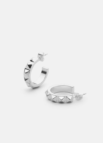 Minimalist silver plated rivet earrings with sleek, modern design — perfect for everyday edgy style.