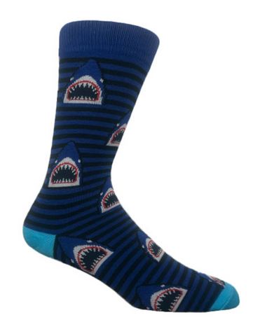 Shark Striped Cotton Socks – Ocean-Inspired Patterned Socks for Men and Women in Hong Kong