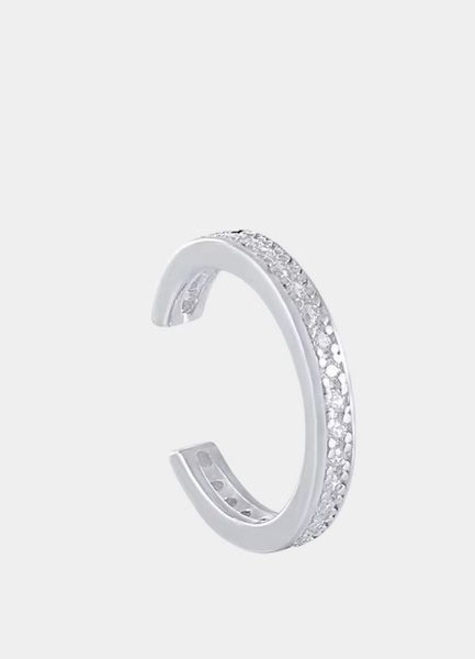 Single Row Pavé Cuff Earring – Silver Plated 925 Sterling Silver Single Earring for Women in Hong Kong