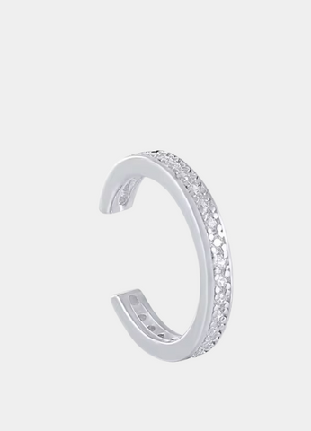 Single Row Pavé Cuff Earring – Silver Plated 925 Sterling Silver Single Earring for Women in Hong Kong