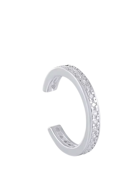 Single Row Pavé Cuff Earring – Silver Plated 925 Sterling Silver Single Earring for Women in Hong Kong
