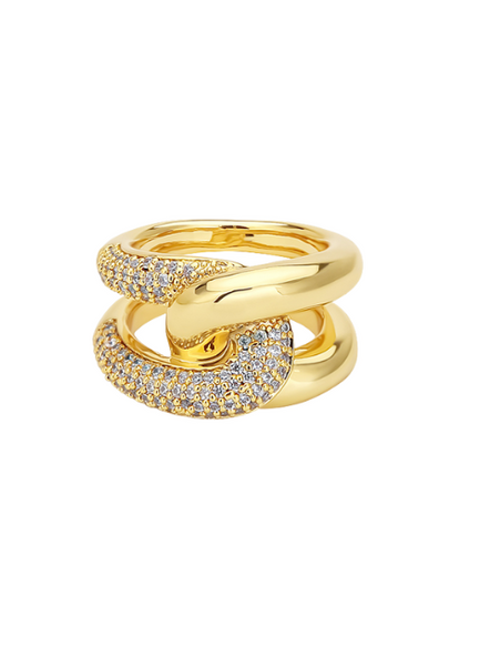 Skylar Ring – 18K Gold Plated Zirconia Sparkle Band for Women in Hong Kong